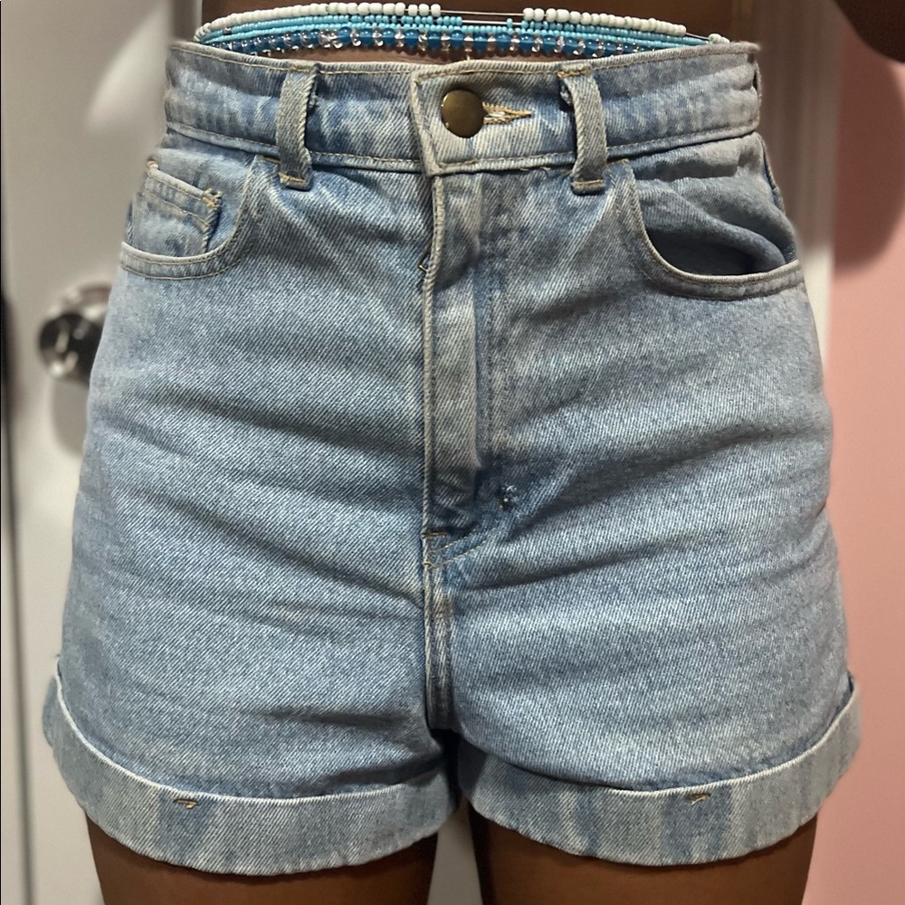 Light wash high waisted American apparel denim jeans